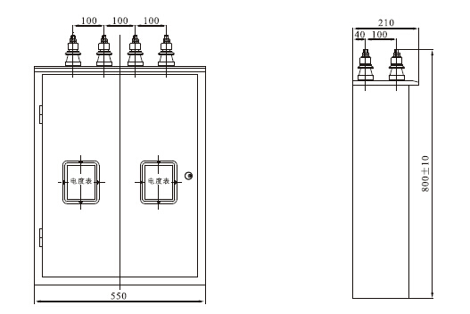 JLS-1程控电力计量箱外形及安装尺寸