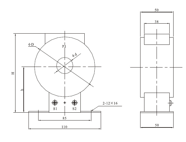 LMZ1/LMZJ1-0.5型电流互感器外形尺寸