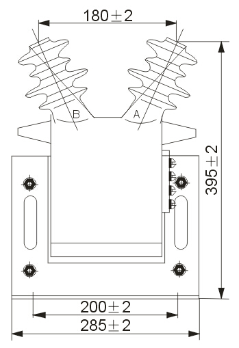 JDZC10-3、6、10(DC-3、6、10)型电压互感器外型尺寸