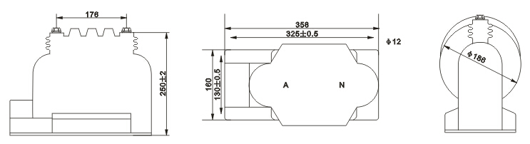 FDGE9半封闭干式放电线圈外形尺寸