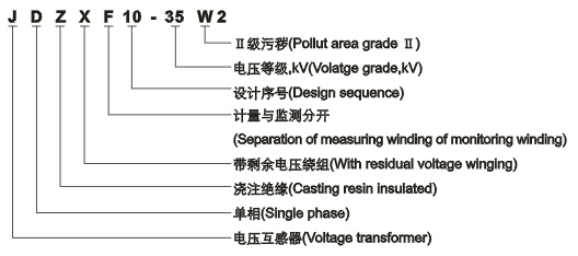 JDZ(X)(F)10-35W2电压互感器型号含义